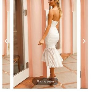 selfie, Leslie, Zoe, overlay flounce Midi dress